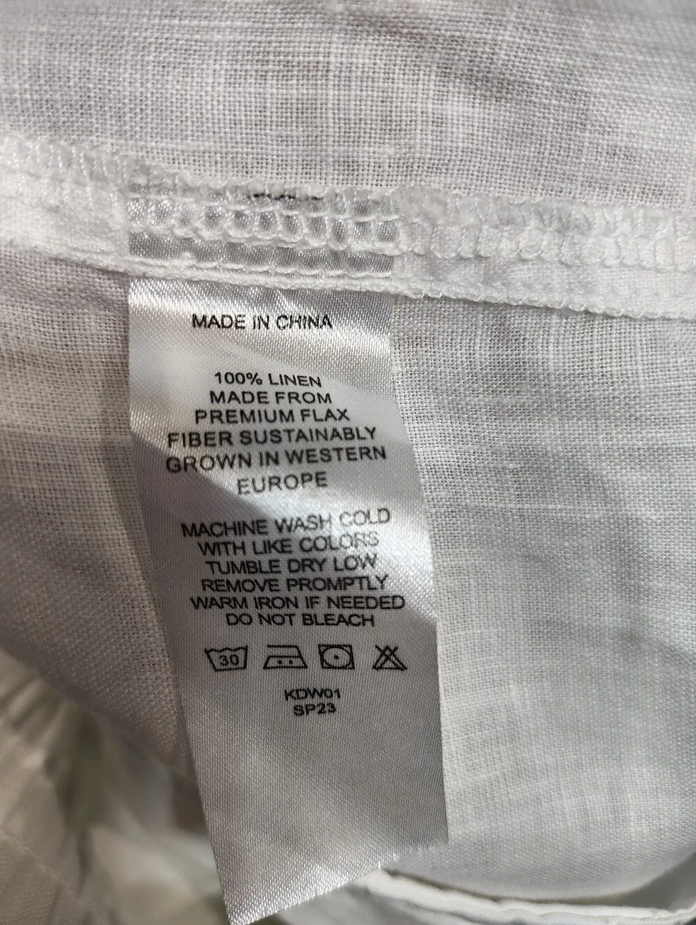 Quince 100% European Linen Shorts White Large L Drawstring Elastic Waist